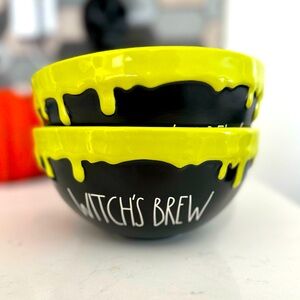 RAE DUNN BLACK “Witches Brew” CAULDRON BOWLS